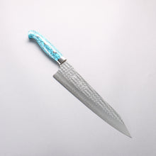  Yu Kurosaki Senko Ei SG2 Hammered Gyuto 240mm Turquoise Handle with Sheath - Seisuke Knife