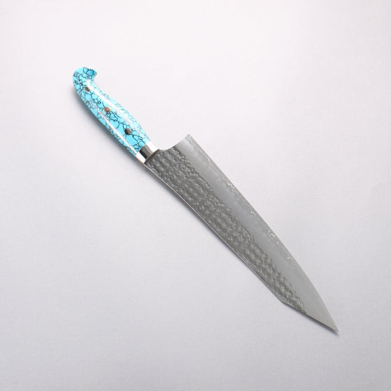 Yu Kurosaki Senko Ei SG2 Hammered Gyuto 240mm Turquoise Handle with Sheath - Seisuke Knife