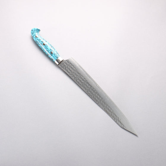Yu Kurosaki Senko Ei SG2 Hammered Sujihiki 270mm Turquoise Handle with Sheath - Seisuke Knife