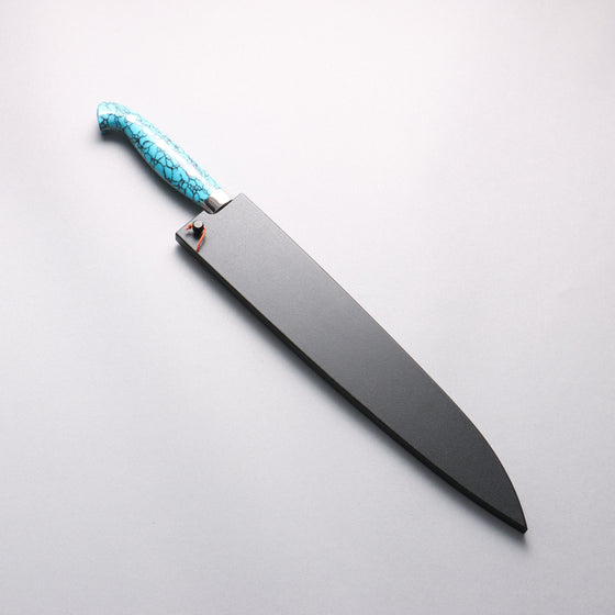 Yu Kurosaki Senko Ei SG2 Hammered Sujihiki 270mm Turquoise Handle with Sheath - Seisuke Knife