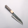 Seisuke Blue Steel No.1 Black Finished Santoku 165mm Burnt Chestnut (ferrule: Cherry Wood) Handle - Seisuke Knife - Slide 1