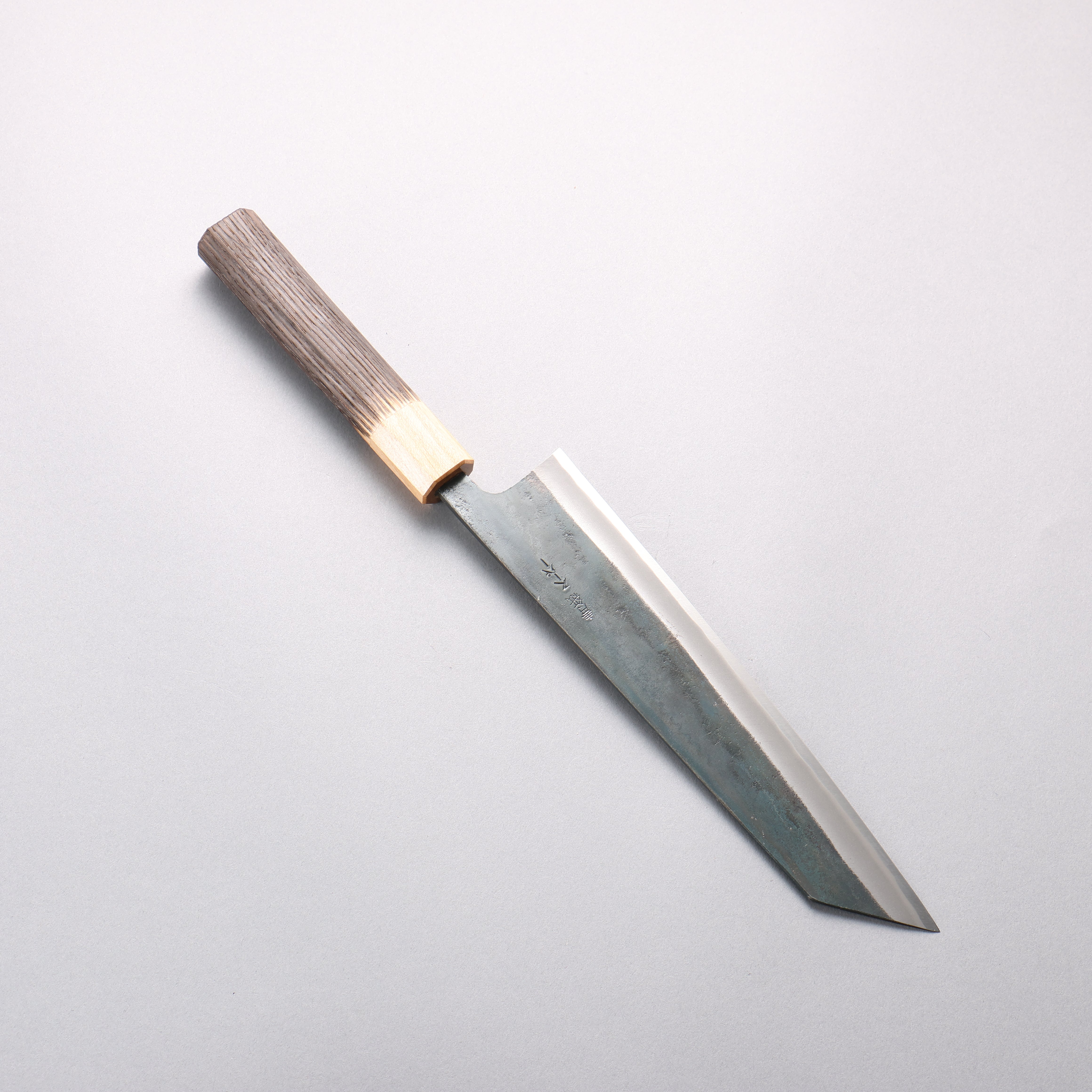 Seisuke Blue Super Black Finished Kiritsuke Gyuto 210mm Burnt Chestnut (ferrule: Cherry Wood) Handle - Seisuke Knife