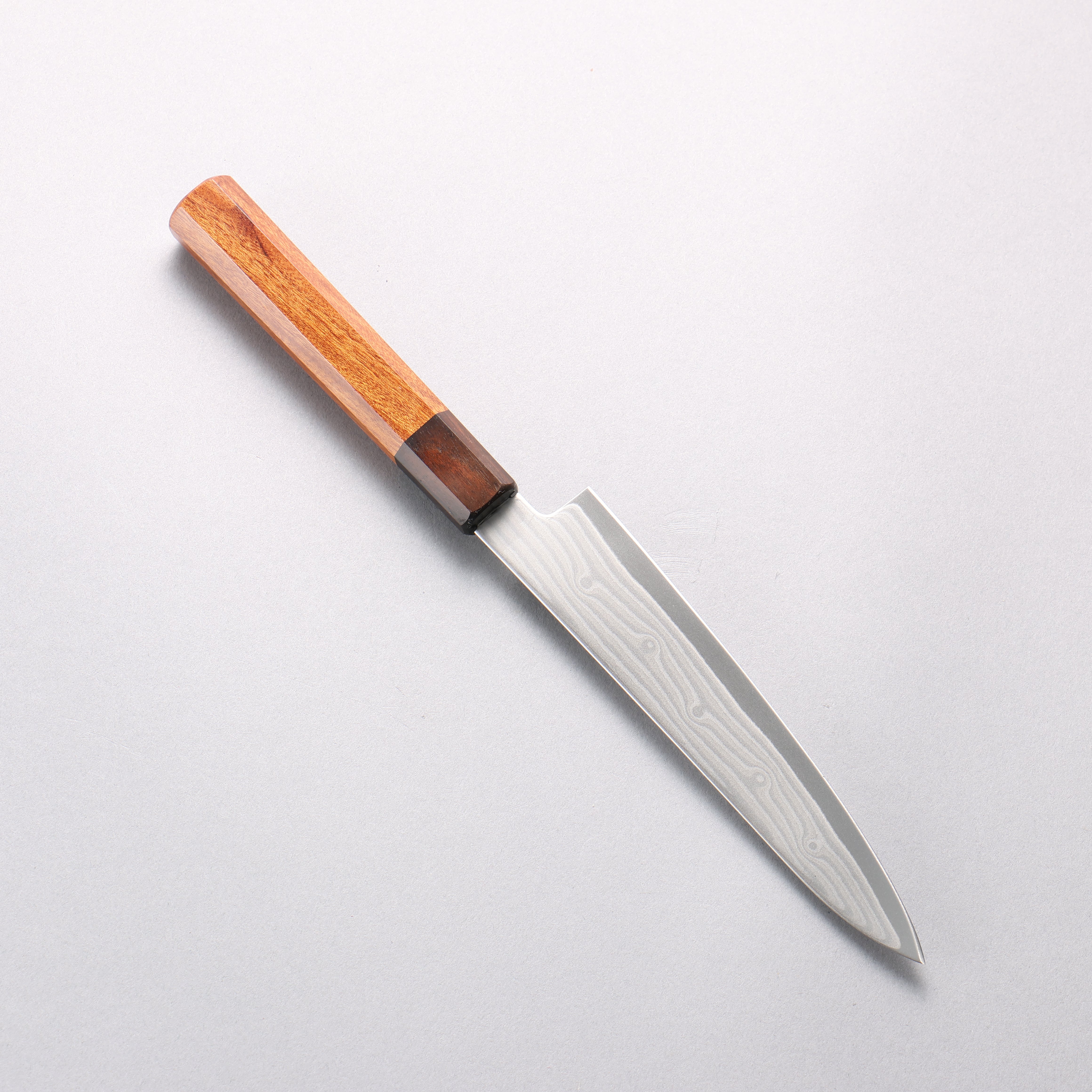 Sakai Takayuki Grand Chef Hamon Böhler SP Steel 45 Layer Damascus Petty-Utility 150mm Rosewood & Black Pakkawood Handle - Seisuke Knife