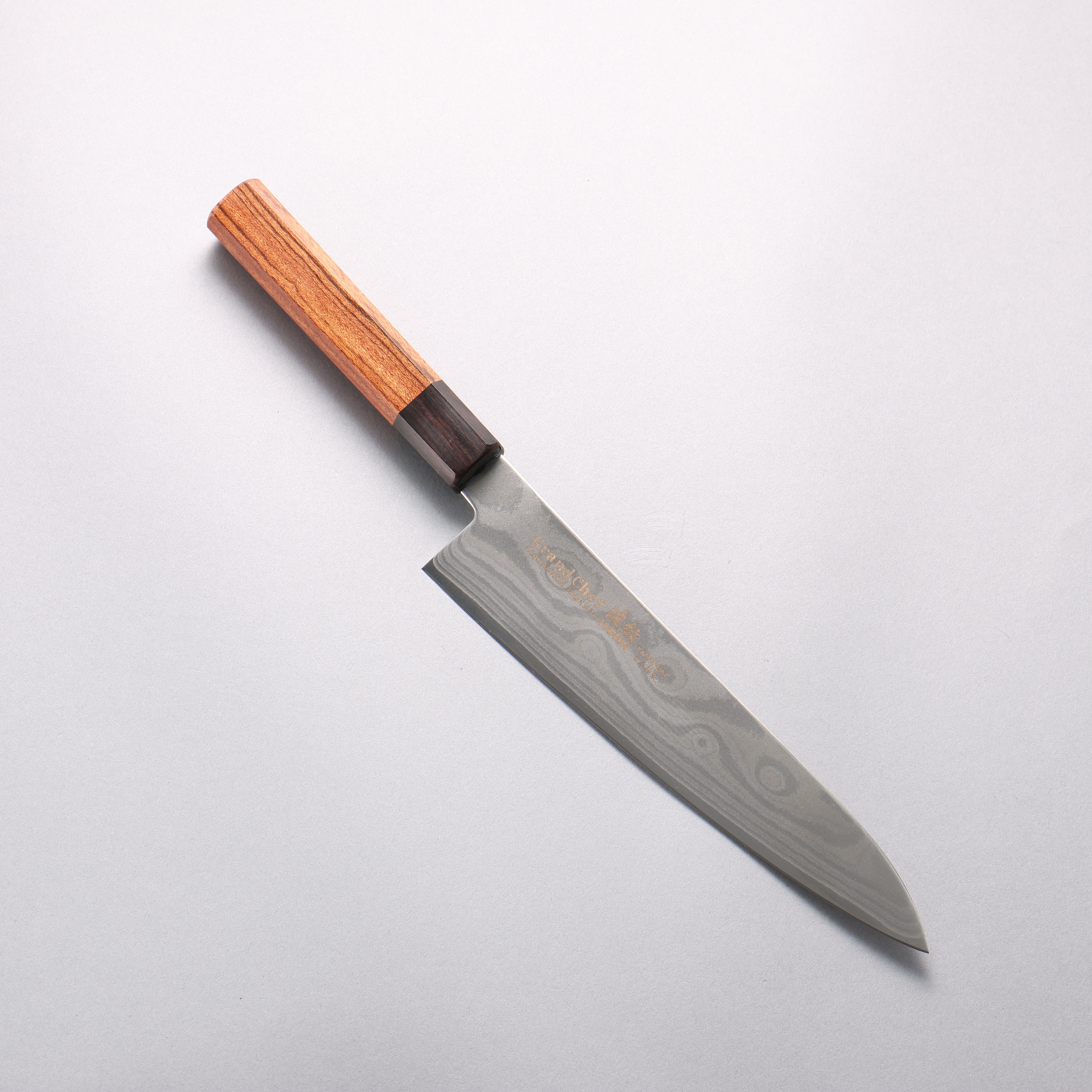 Sakai Takayuki Grand Chef Hamon Böhler SP Steel 45 Layer Damascus Gyuto 210mm Rosewood (Ferrule: Black Pakka Wood) Handle - Seisuke Knife