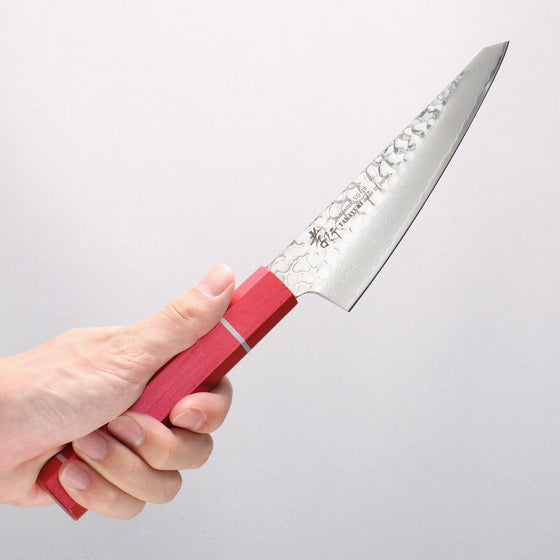 Sakai Takayuki VG10 33 Layer Damascus Sabaki 150mm with Red Handle - Seisuke Knife