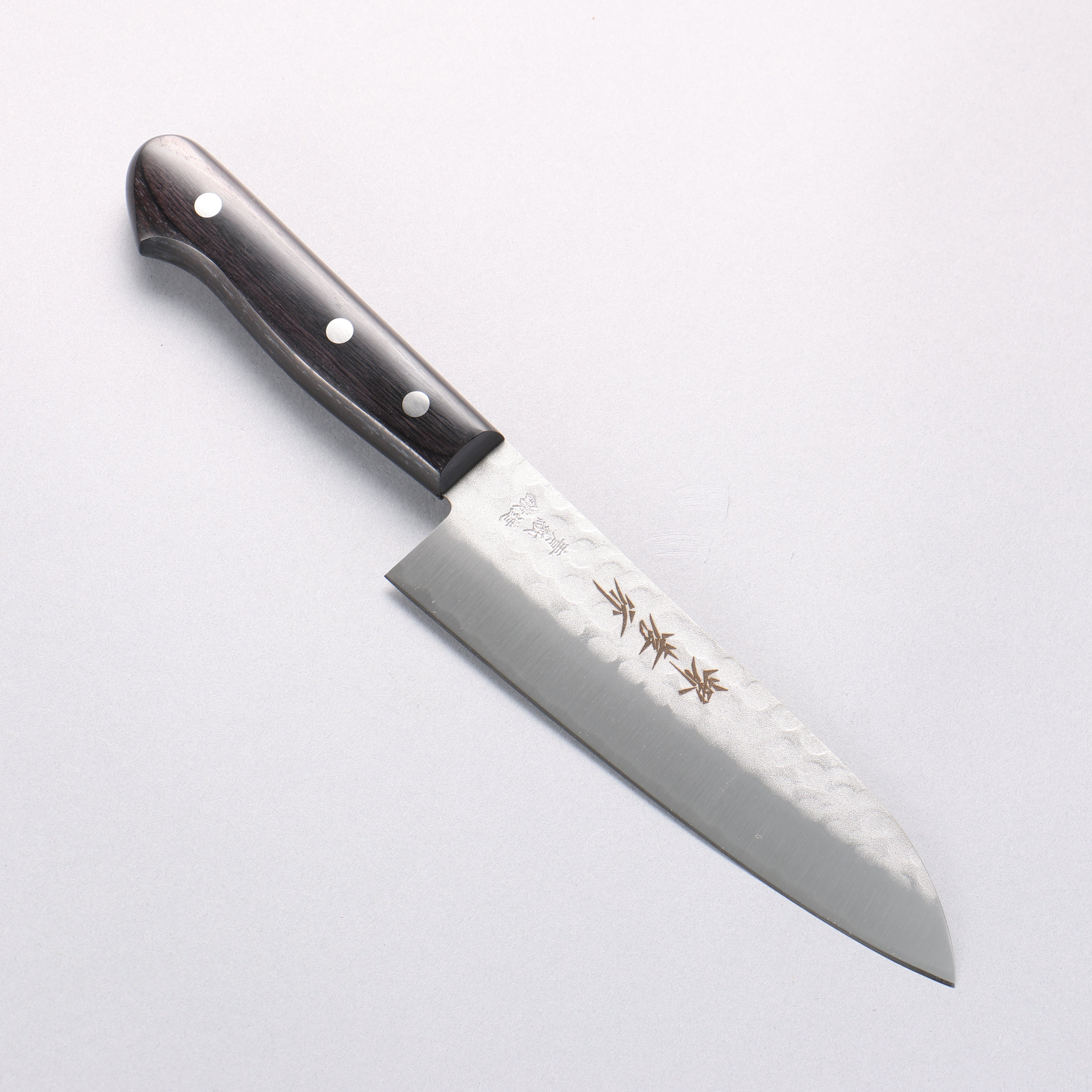 Sakai Takayuki 3 Layer Hammered Blue Steel Core Santoku Japanese Chef Knife 165mm - Seisuke Knife