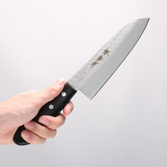 Sakai Takayuki 3 Layer Hammered Blue Steel Core Santoku Japanese Chef Knife 165mm - Seisuke Knife