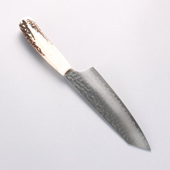 Sakai Takayuki VG10 33 Layer Damascus Kengata Santoku 160mm Cow Bone Handle with Sheath - Seisuke Knife