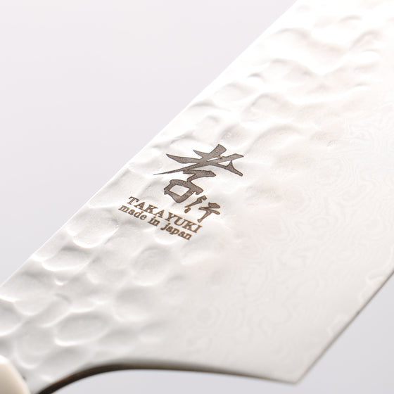 Sakai Takayuki VG10 33 Layer Damascus Kengata Santoku 160mm Cow Bone Handle with Sheath - Seisuke Knife