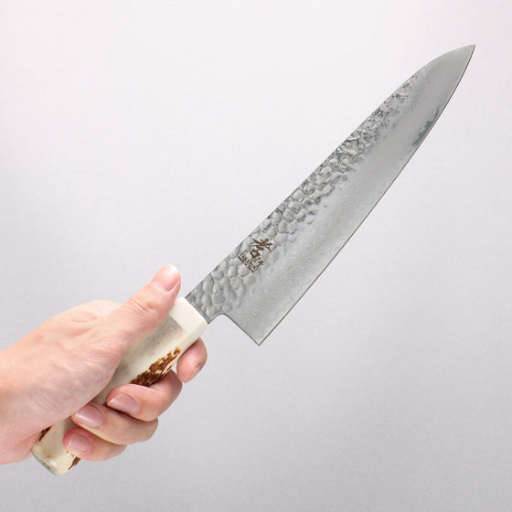 Sakai Takayuki VG10 33 Layer Damascus Gyuto 210mm Cow Bone Handle with Sheath - Seisuke Knife