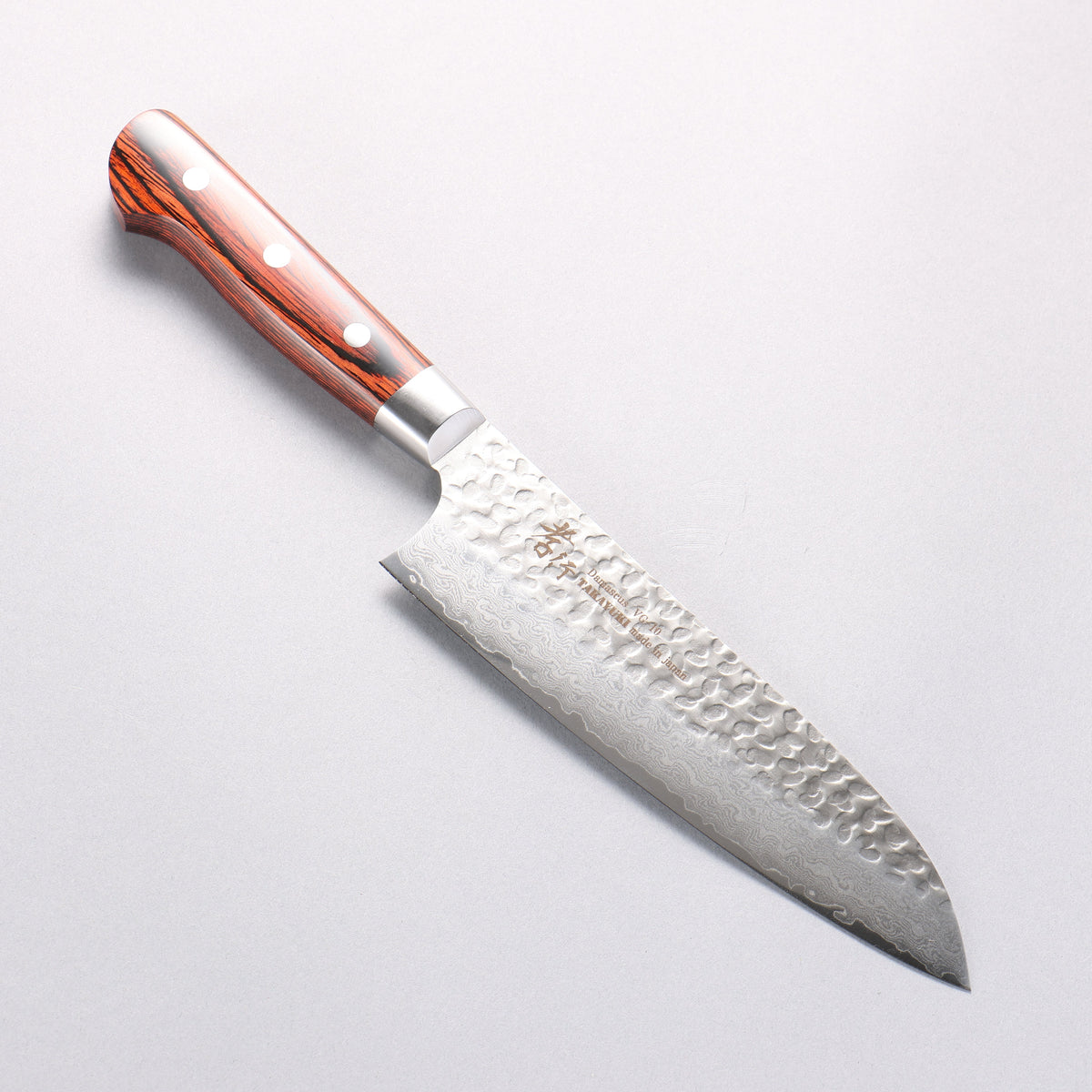 Sakai Takayuki VG10 33 Layer Damascus Santoku 180mm Mahogany Pakka wood Handle - Seisuke Knife
