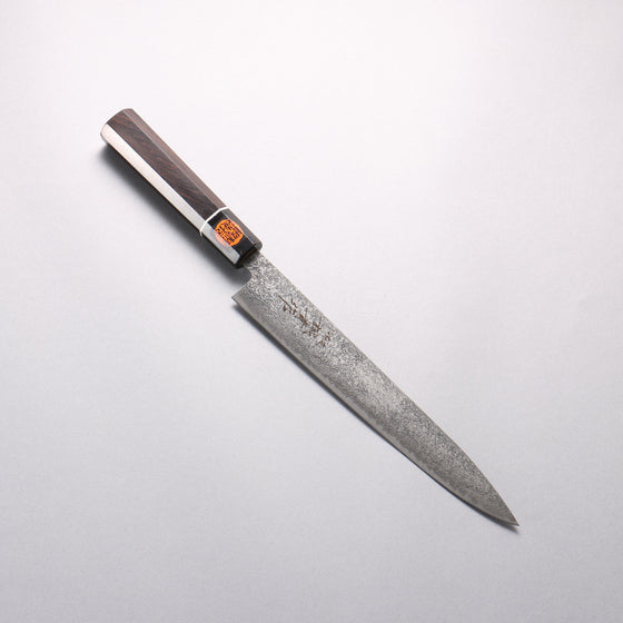 Shigeki Tanaka Habakiri SG2 Damascus Slicer 240mm Ebony Wood Handle - Seisuke Knife