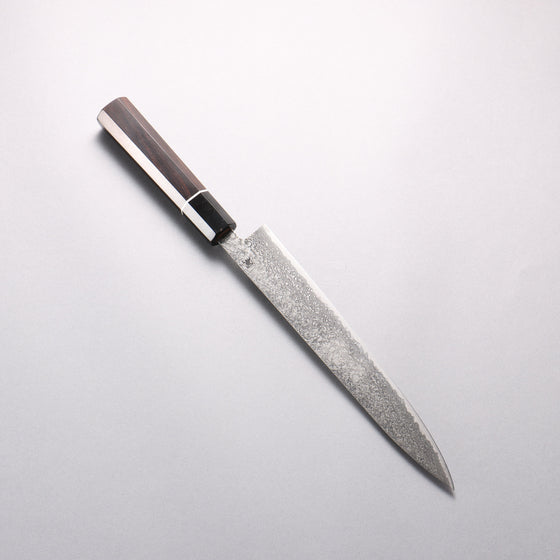 Shigeki Tanaka Habakiri SG2 Damascus Slicer 240mm Ebony Wood Handle - Seisuke Knife