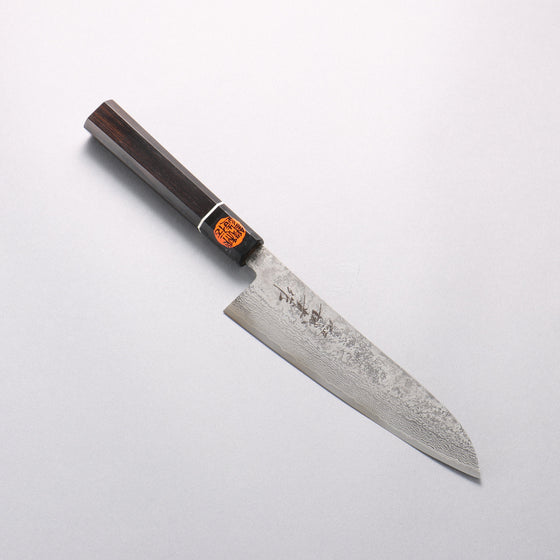 Shigeki Tanaka Habakiri SG2 Damascus Gyuto 180mm Ebony Wood Handle - Seisuke Knife