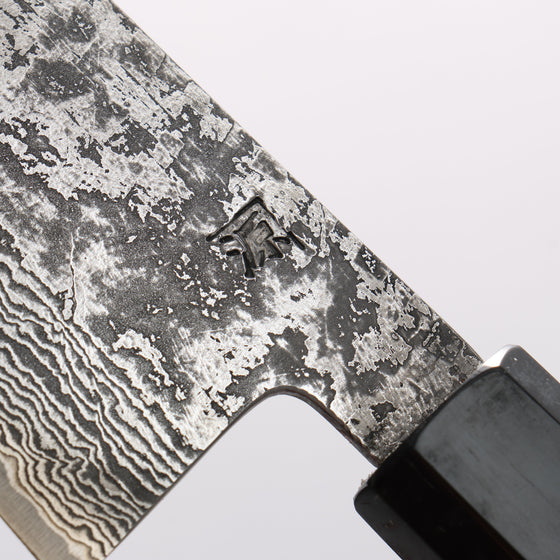 Shigeki Tanaka Habakiri SG2 Damascus Gyuto 180mm Ebony Wood Handle - Seisuke Knife