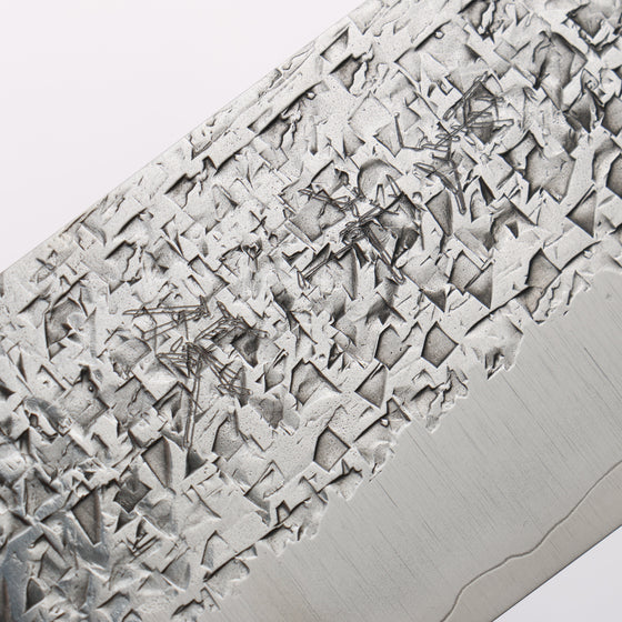 Yu Kurosaki Shizuku SG2 Hammered Nakiri 165mm Chinese Quince Burl (White Ferrule and End Cap) Handle - Seisuke Knife
