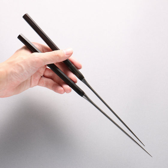 Moribashi Japanese Cooking Chopsticks with Ebony and Water Buffalo Horn Handle - Seisuke Knife