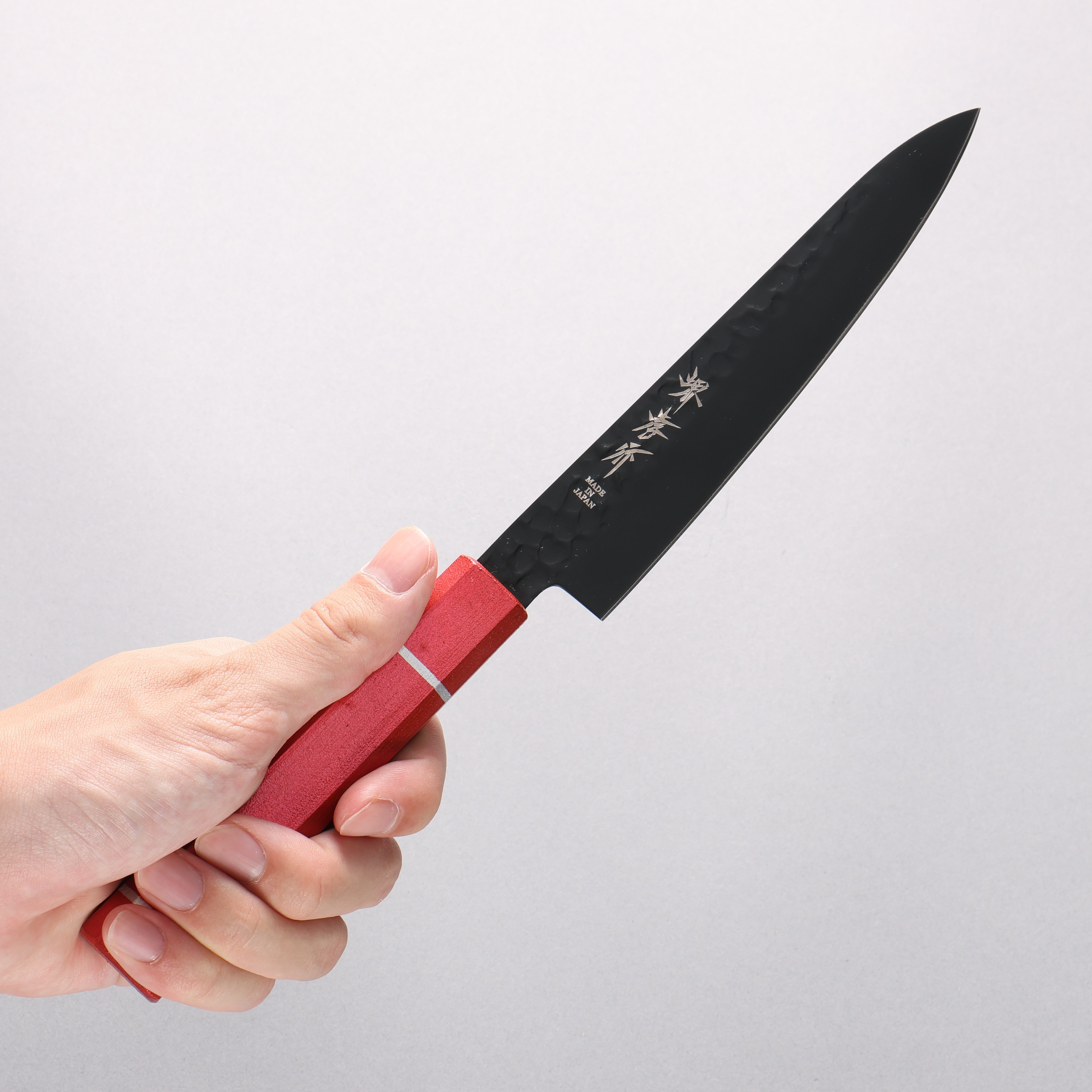 Sakai Takayuki Kurokage VG10 Hammered Teflon Coating Petty-Utility 150mm Kouseki Lacquered Oak Handle - Seisuke Knife