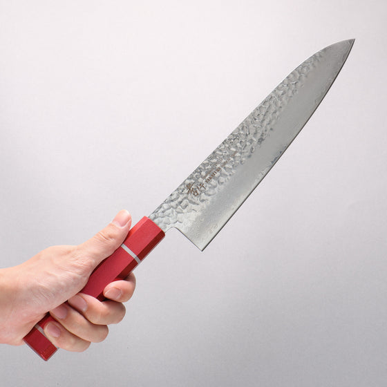 Sakai Takayuki VG10 33 Layer Damascus Gyuto 240mm Live oak Lacquered (Kouseki) Handle - Seisuke Knife