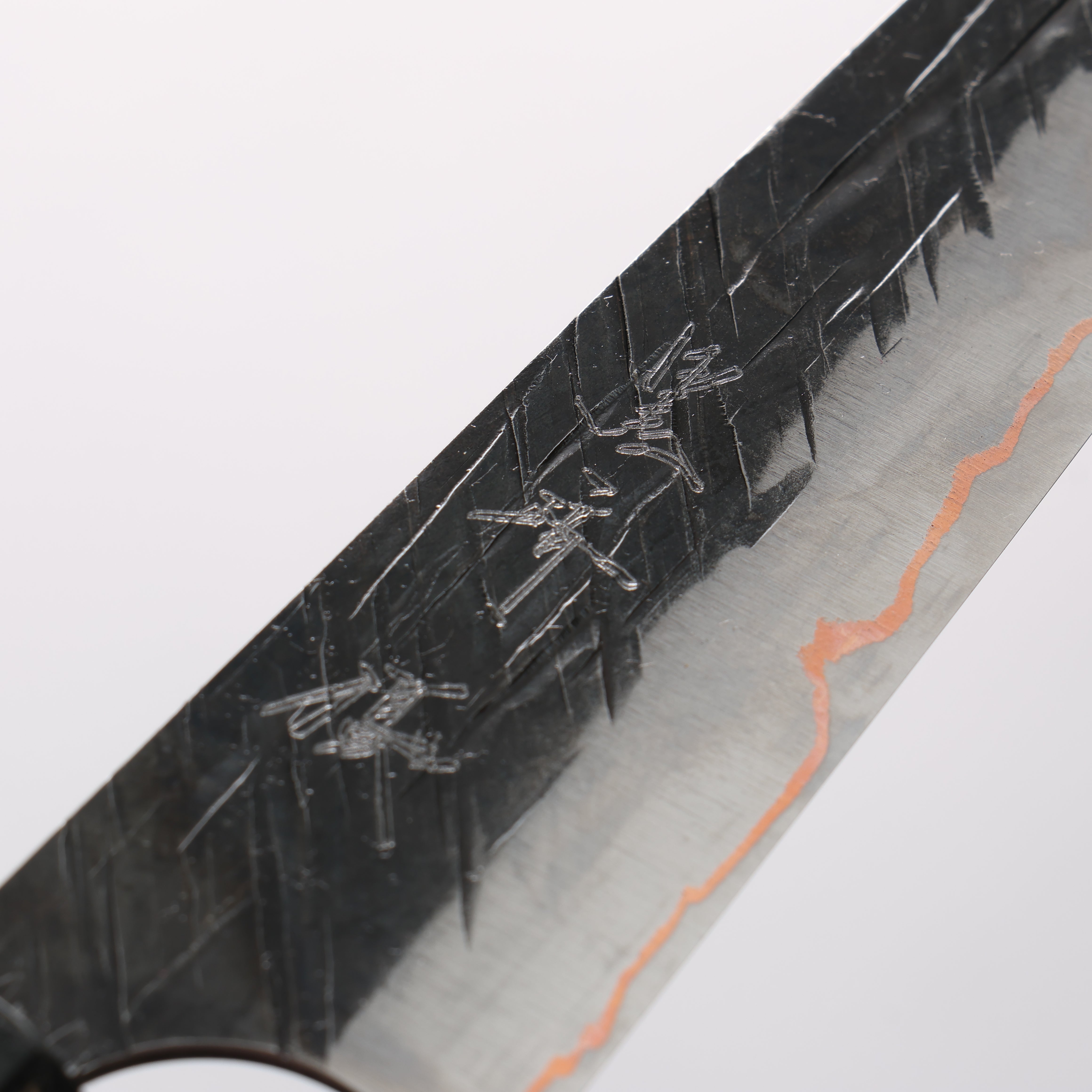 Yu Kurosaki Raijin V-Toku2 Hammered Black Finished Petty-Utility 120mm Stabilized wood (With Acrylic Ring) Handle - Seisuke Knife