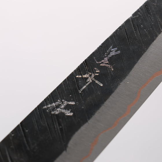 Yu Kurosaki Fujin V-Toku2 Hammered Black Finished Petty-Utility 150mm Stabilized wood (With Acrylic Ring) Handle - Seisuke Knife