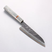  Yu Kurosaki Fujin V-Toku2 Hammered Black Finished Santoku 170mm Stabilized wood (With Acrylic Ring) Handle - Seisuke Knife