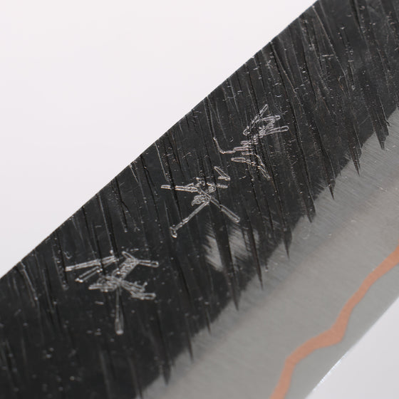 Yu Kurosaki Fujin V-Toku2 Hammered Black Finished Gyuto 210mm Stabilized wood (With Acrylic Ring) Handle - Seisuke Knife