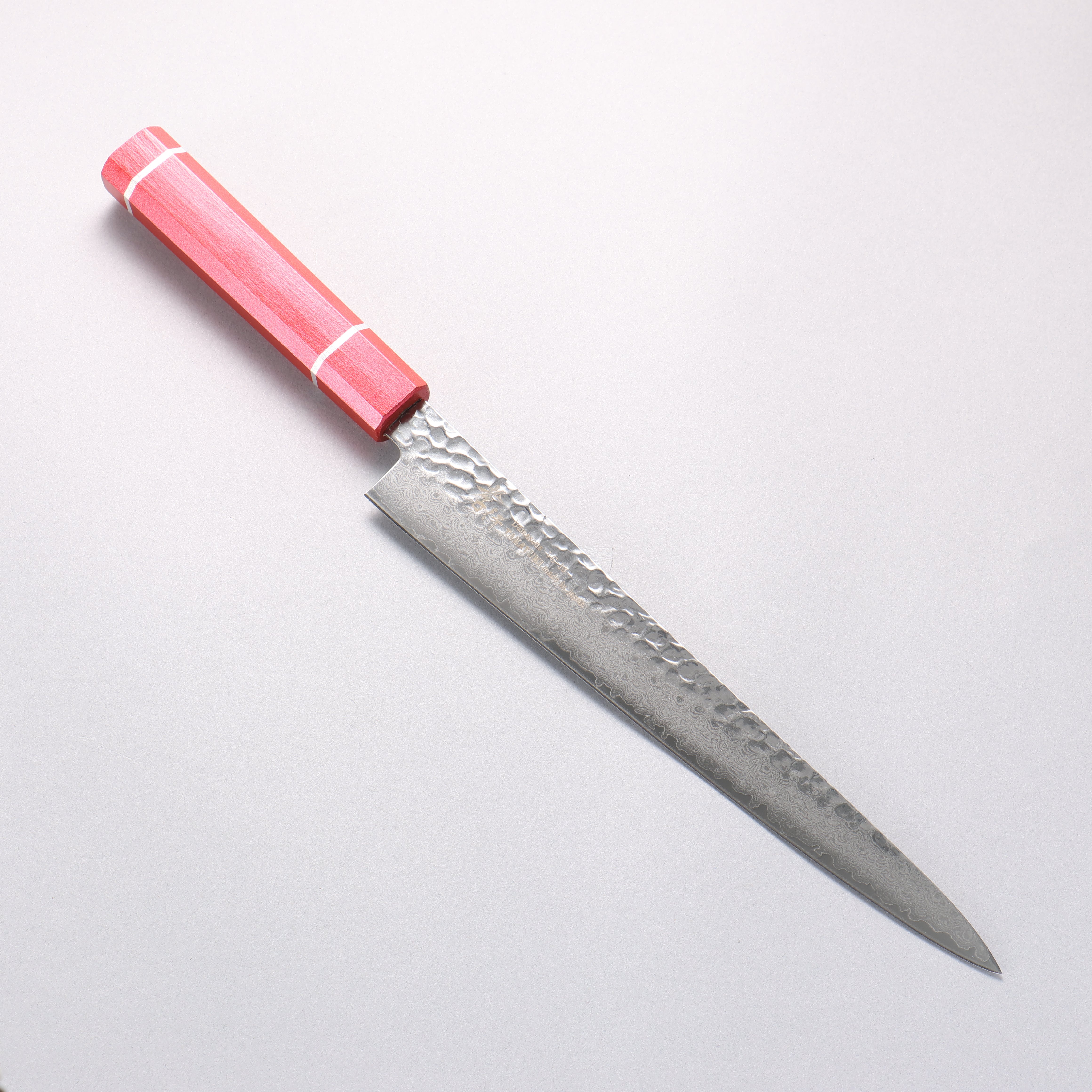 Sakai Takayuki VG10 33 Layer Damascus Sujihiki 240mm Live oak Lacquered (Kouseki) Handle - Seisuke Knife