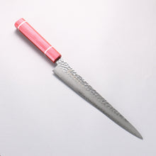  Sakai Takayuki VG10 33 Layer Damascus Sujihiki 240mm Live oak Lacquered (Kouseki) Handle - Seisuke Knife