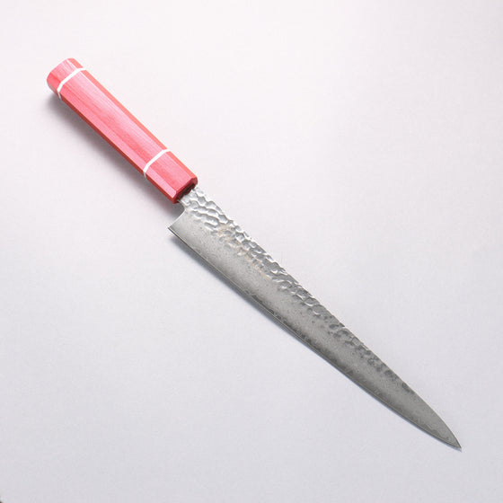 Sakai Takayuki VG10 33 Layer Damascus Sujihiki 240mm Live oak Lacquered (Kouseki) Handle - Seisuke Knife