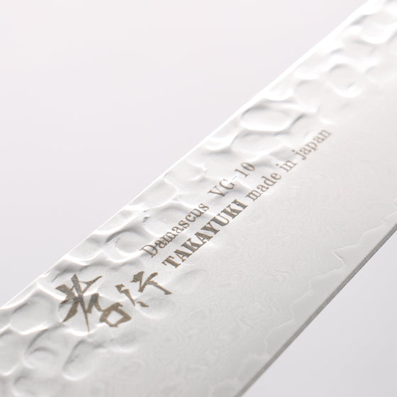 Sakai Takayuki VG10 33 Layer Damascus Sujihiki 240mm Live oak Lacquered (Kouseki) Handle - Seisuke Knife