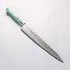 Sakai Takayuki VG10 17 Layer Damascus Sujihiki 240mm Green Pakka wood Handle - Seisuke Knife - Slide 1