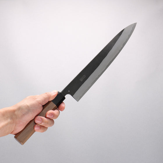 Nao Yamamoto White Steel No.2 Black Finished Sujihiki 270mm Walnut Handle - Seisuke Knife