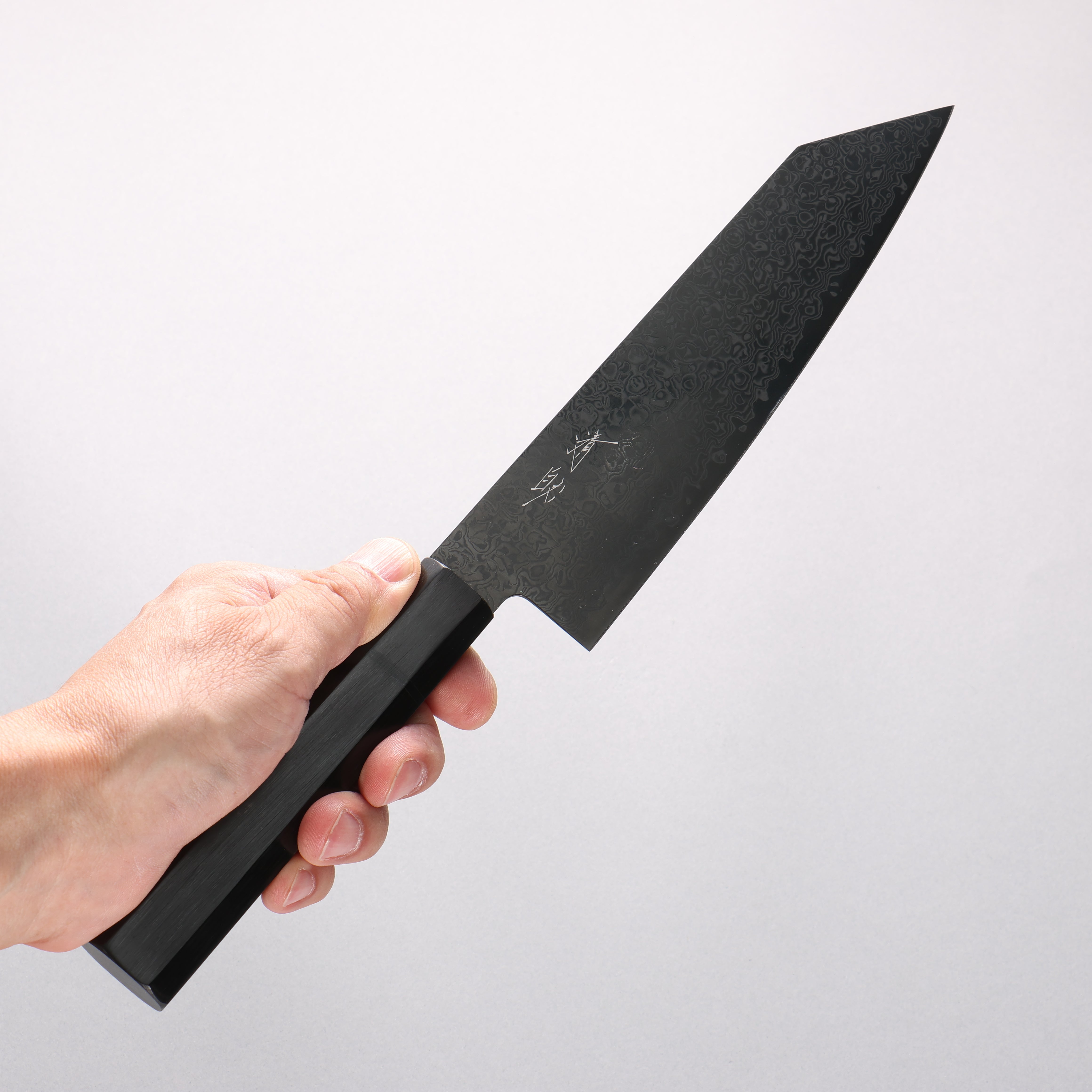 Seisuke Dark Horse SG2 Black Damascus Kiritsuke Santoku 180mm Black Pakka wood Handle - Seisuke Knife
