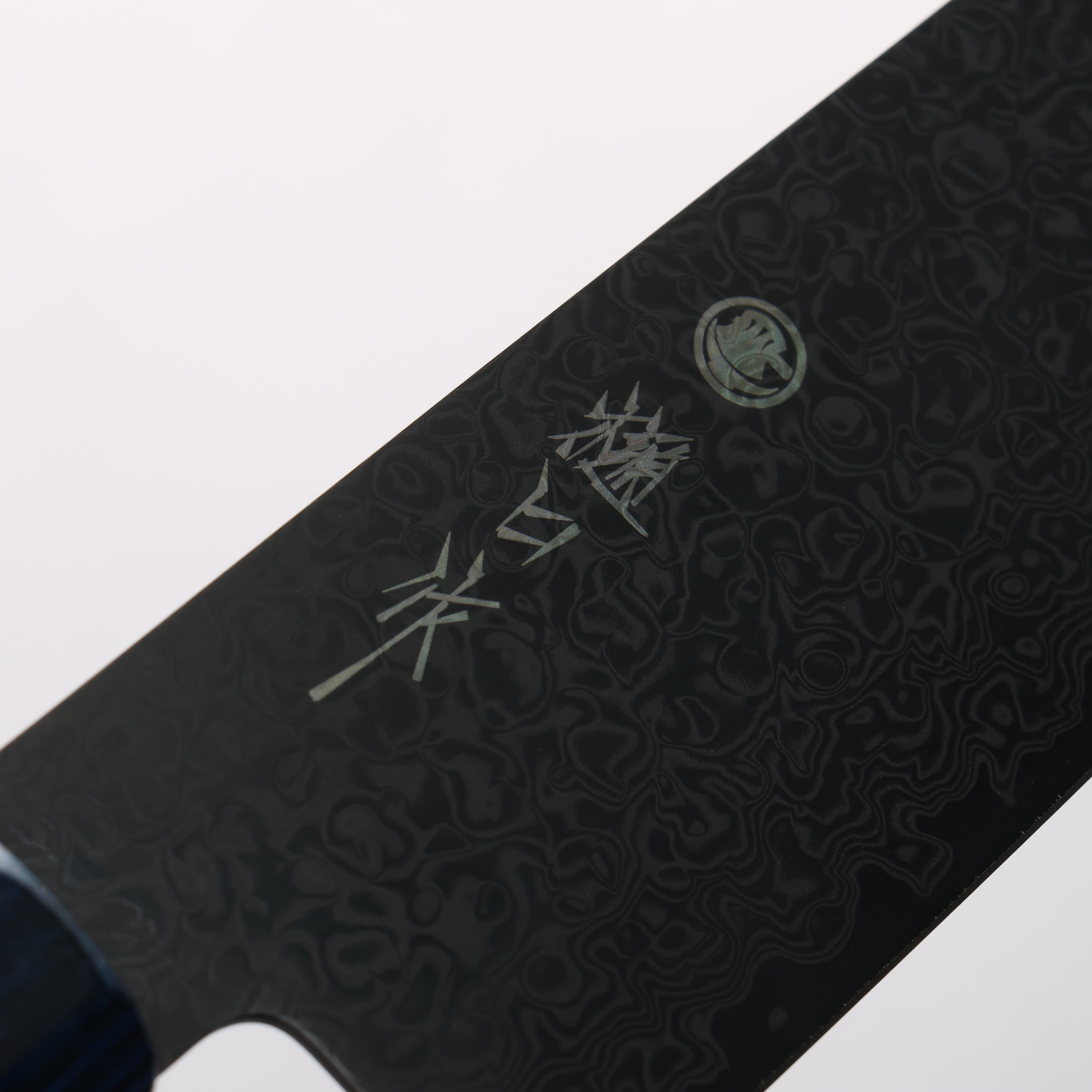 Higuchi SG2 Black Damascus Kiritsuke Santoku 180mm Black Pakka wood Handle - Seisuke Knife