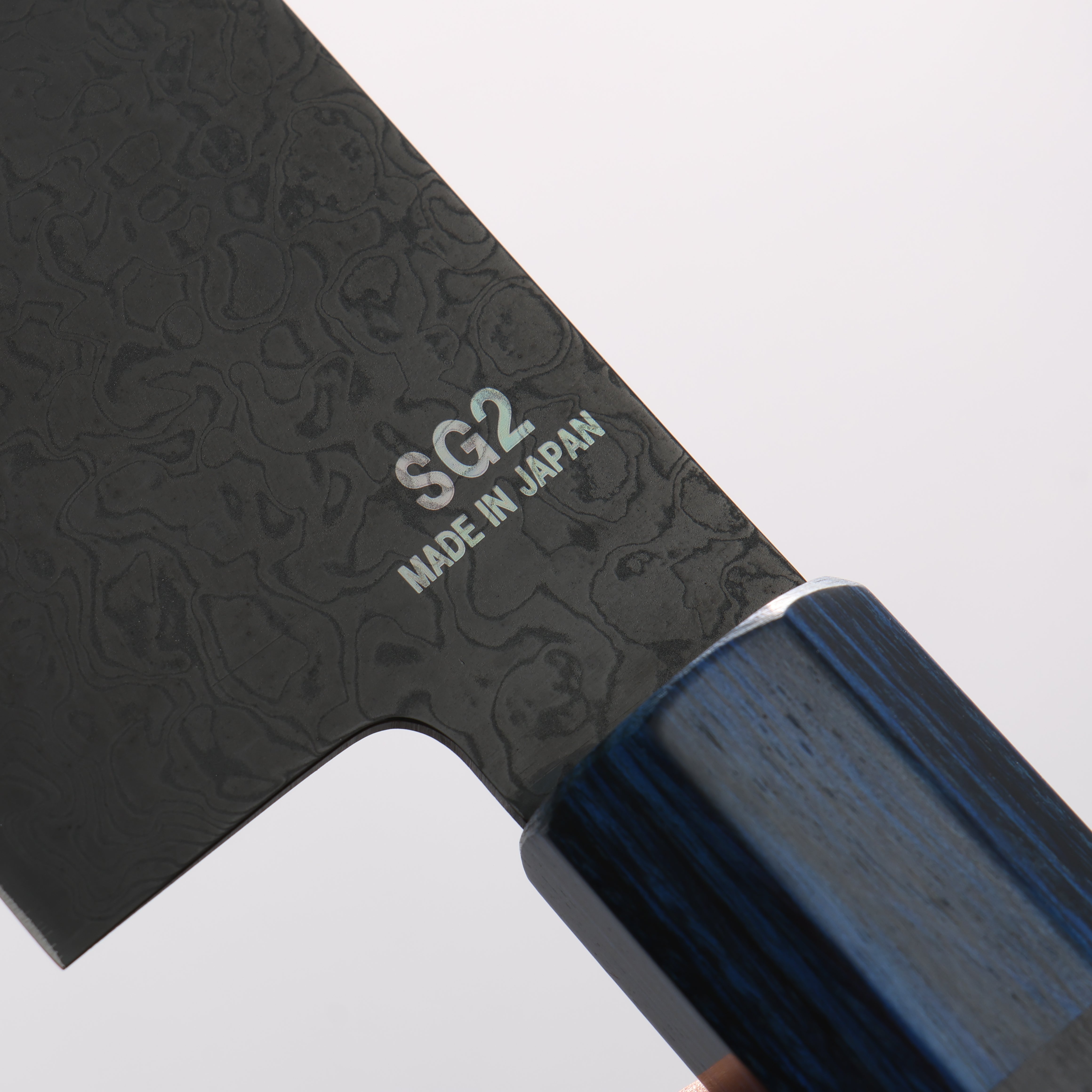 Higuchi SG2 Black Damascus Kiritsuke Santoku 180mm Black Pakka wood Handle - Seisuke Knife