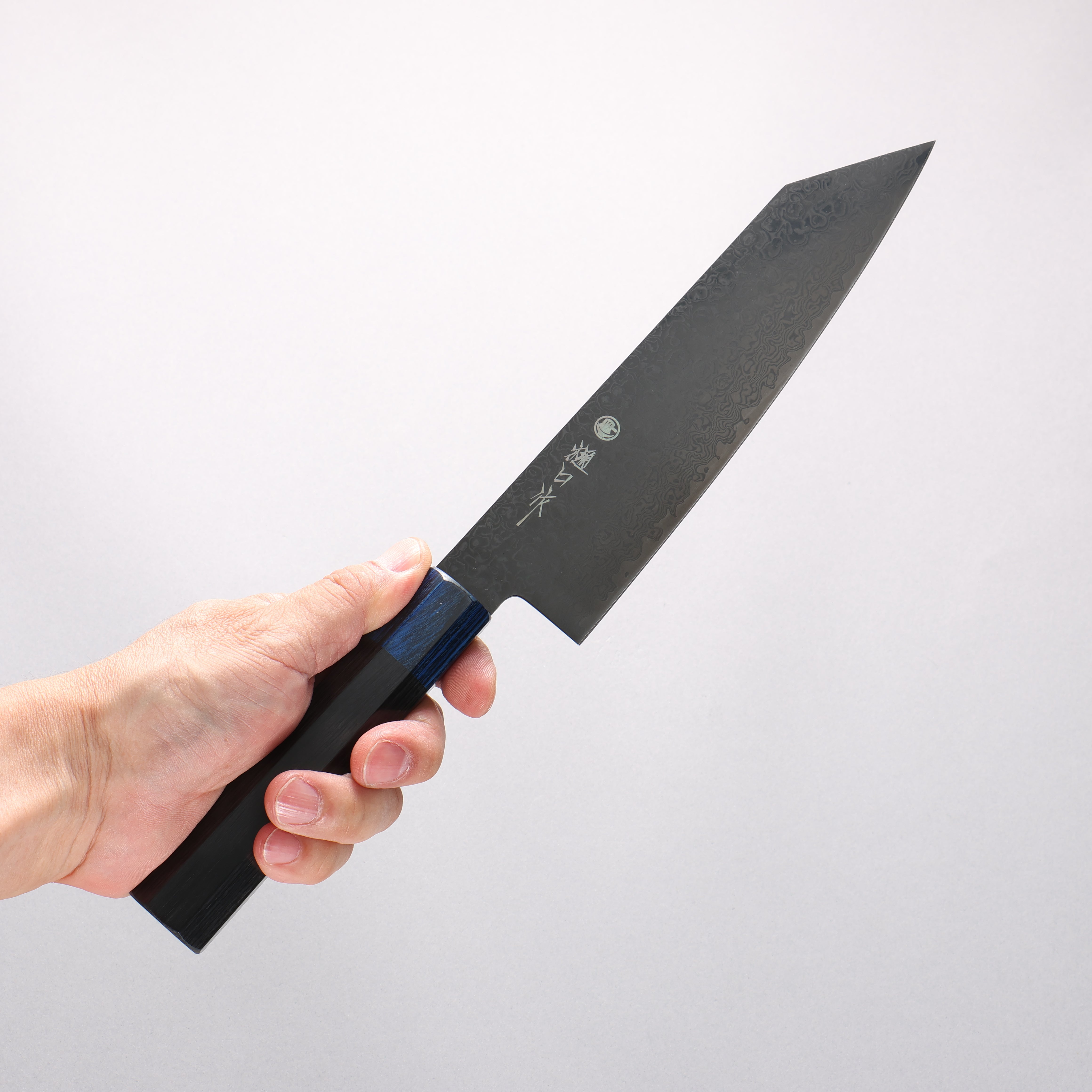 Higuchi SG2 Black Damascus Kiritsuke Santoku 180mm Black Pakka wood Handle - Seisuke Knife