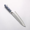 Higuchi VG10 Hammered Damascus Santoku 180mm Blue Pakka wood Handle - Seisuke Knife - Slide 2