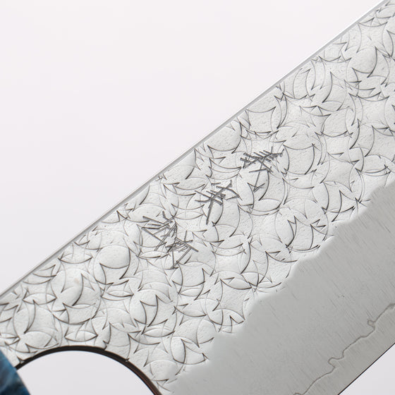 Yoshimi Kato Minamo SG2 Hammered Bunka 170mm Ebony (ferrule: Blue Marble Resin) Handle - Seisuke Knife