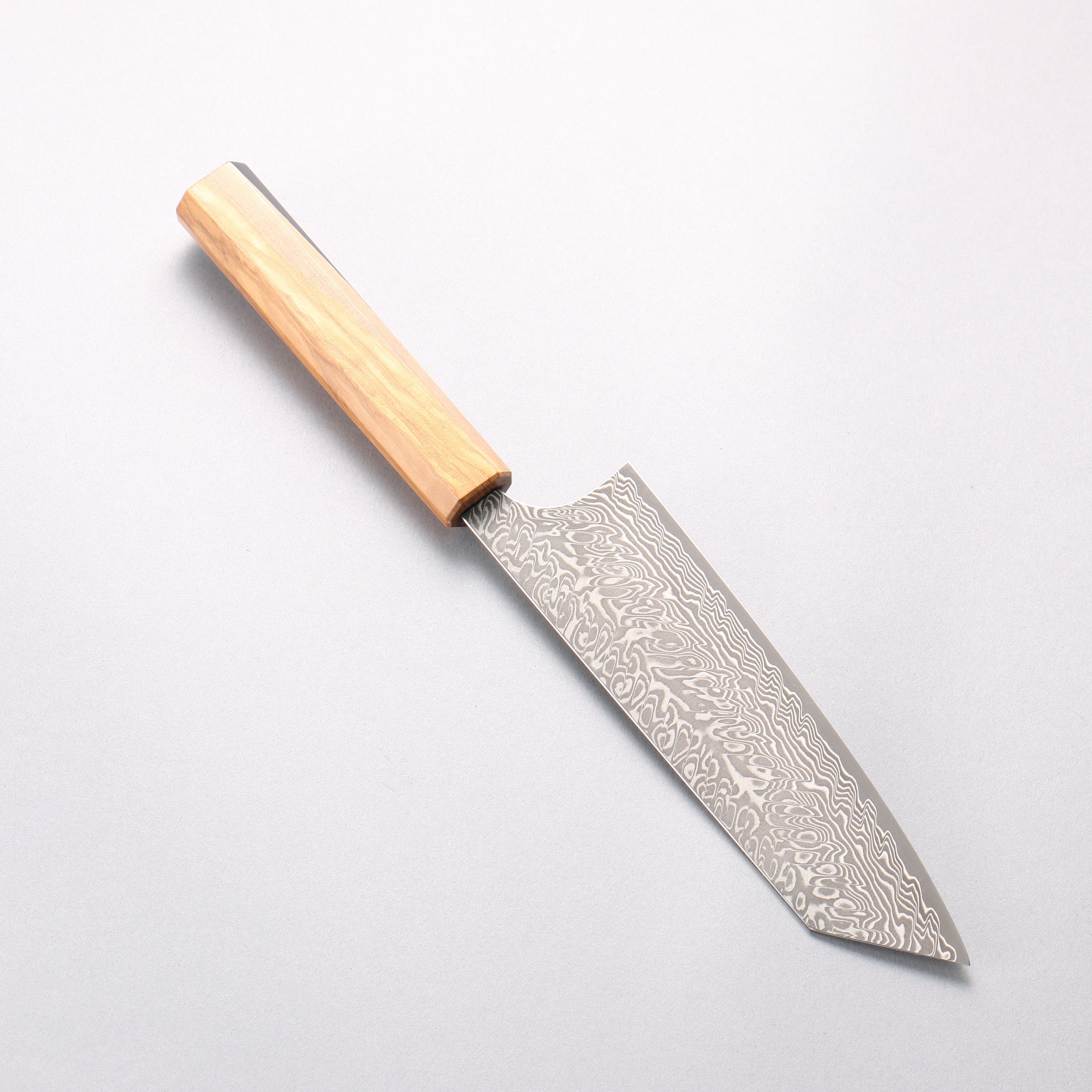 Yoshimi Kato SG2 Black Damascus Bunka 170mm Olive Tree and Blue Resin Handle - Seisuke Knife