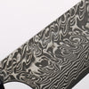 Yoshimi Kato SG2 Black Damascus Bunka 170mm Olive Tree and Blue Resin Handle - Seisuke Knife - Slide 3