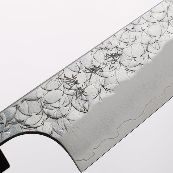 Yoshimi Kato Minamo SG2 Hammered Petty-Utility 120mm Ebony Wood(With White Ring) Handle - Seisuke Knife