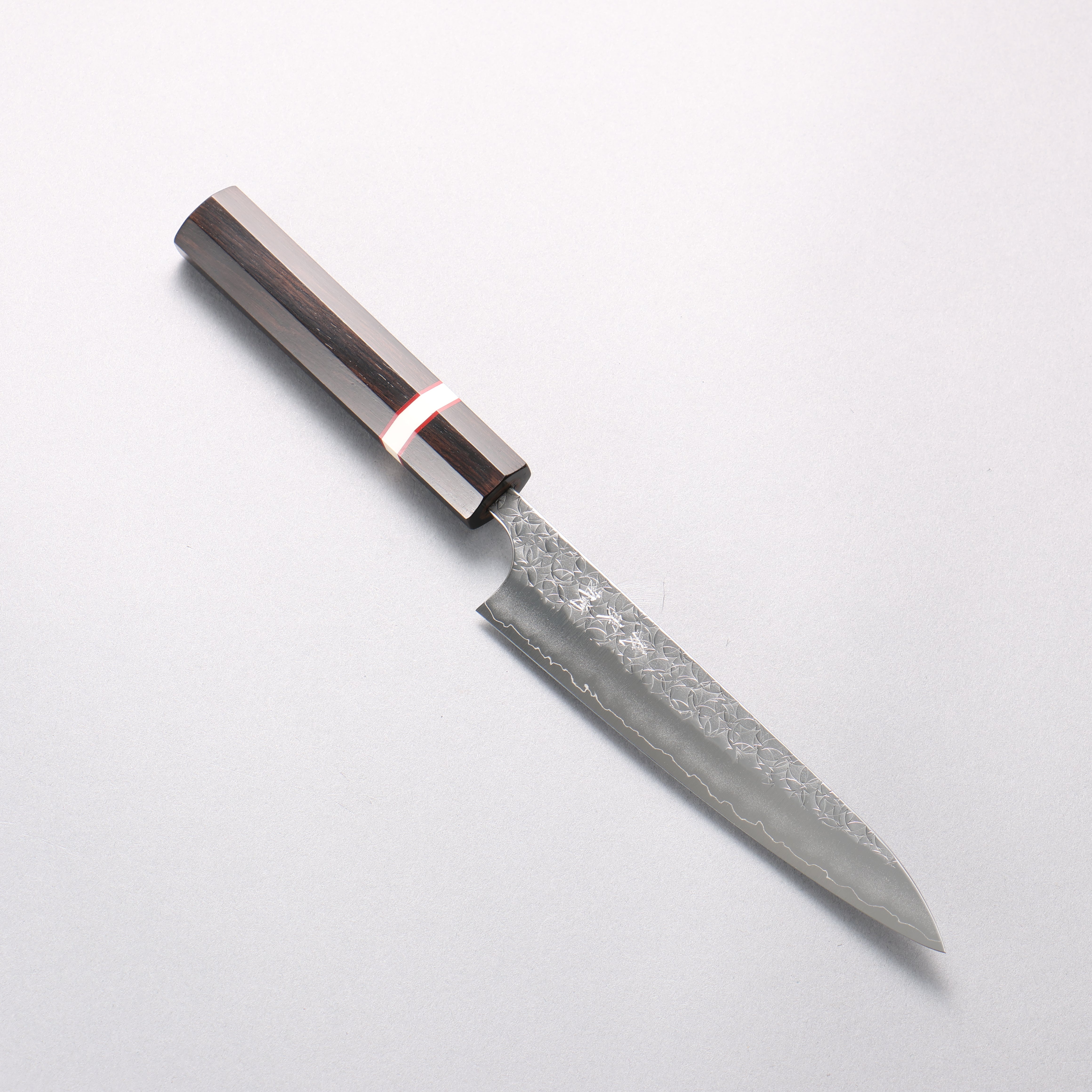 Yoshimi Kato Minamo SG2 Hammered Petty-Utility 150mm Ebony Wood(With White Ring) Handle - Seisuke Knife