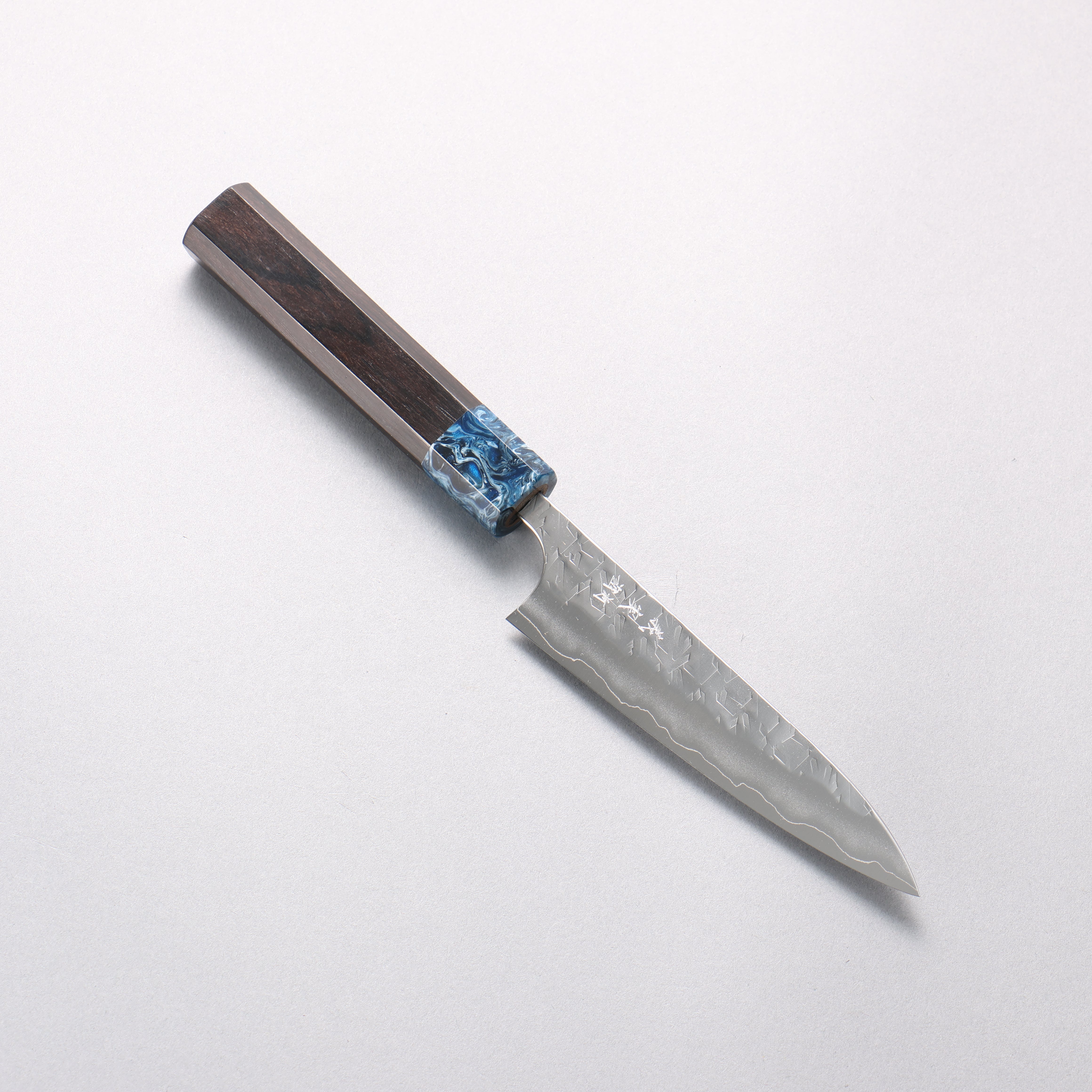 Yoshimi Kato Hyo SG2 Hammered Petty-Utility 120mm Ebony (ferrule: Blue Marble Resin) Handle - Seisuke Knife