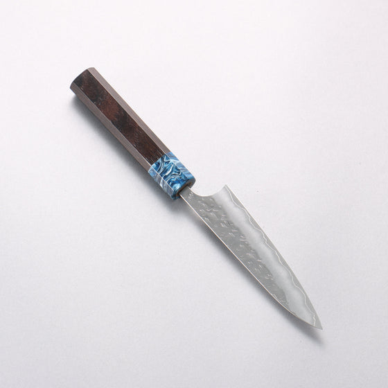 Yoshimi Kato Hyo SG2 Hammered Petty-Utility 120mm Ebony (ferrule: Blue Marble Resin) Handle - Seisuke Knife