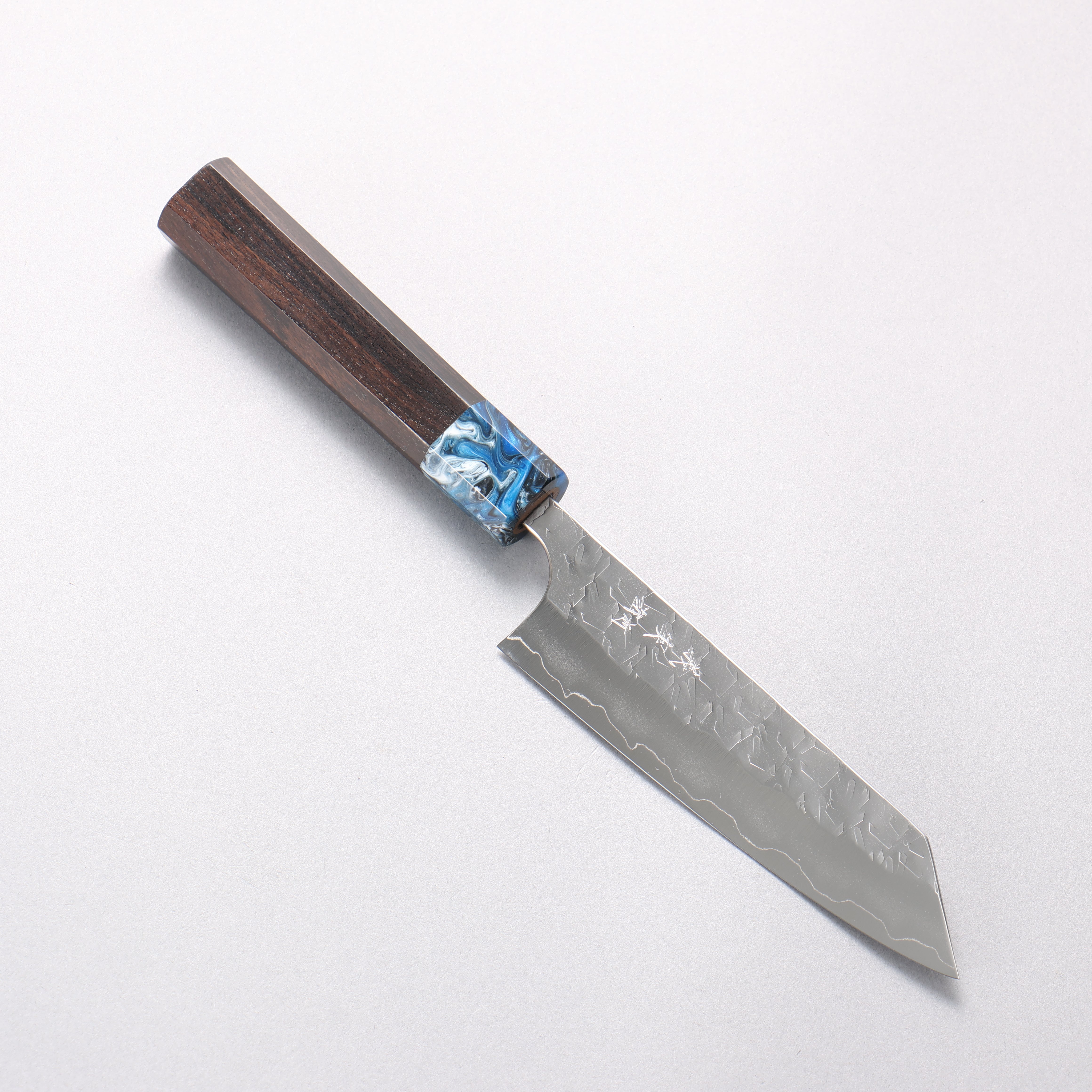 Yoshimi Kato Hyo SG2 Hammered Small Bunka 130mm Ebony (ferrule: Blue Marble Resin) Handle - Seisuke Knife