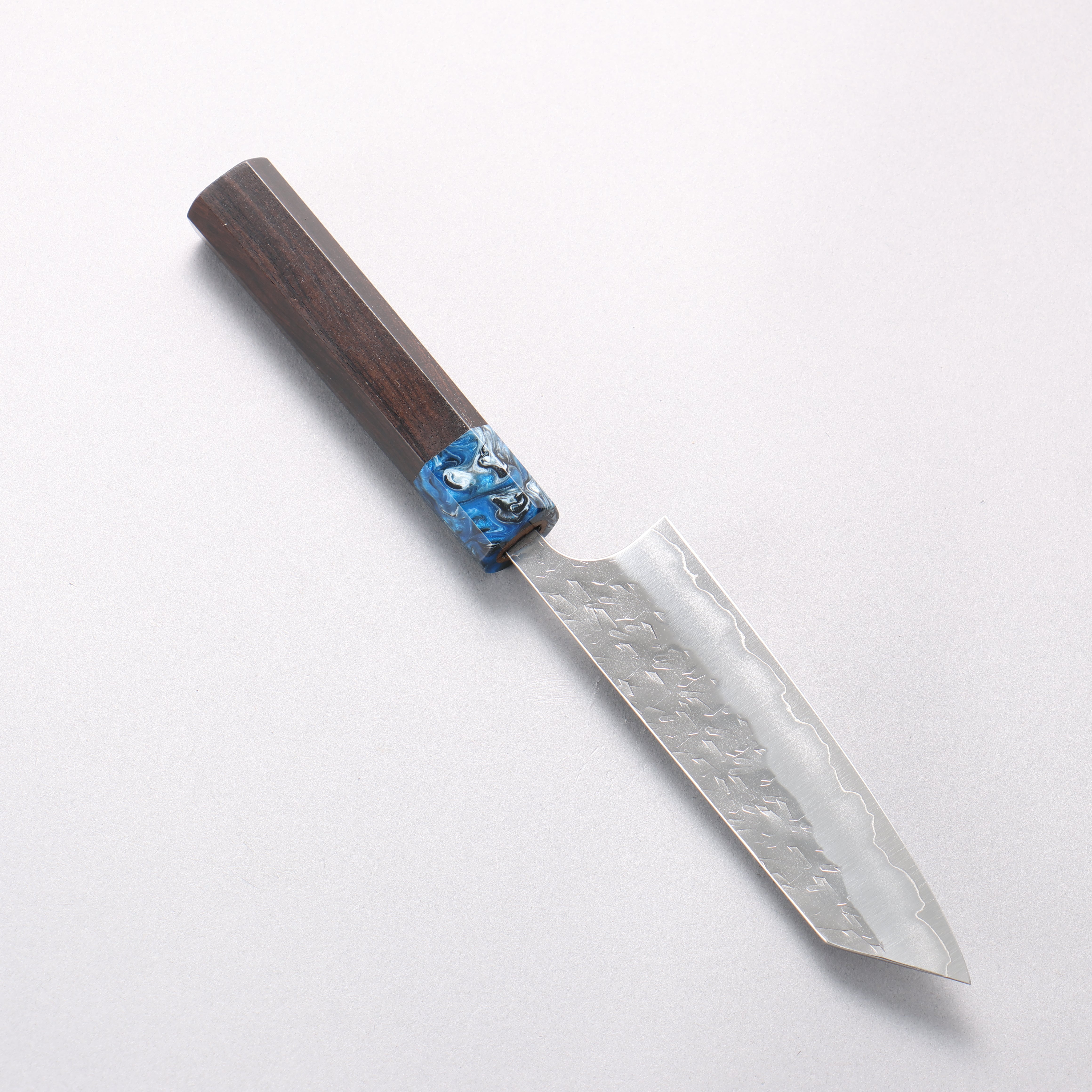 Yoshimi Kato Hyo SG2 Hammered Small Bunka 130mm Ebony (ferrule: Blue Marble Resin) Handle - Seisuke Knife