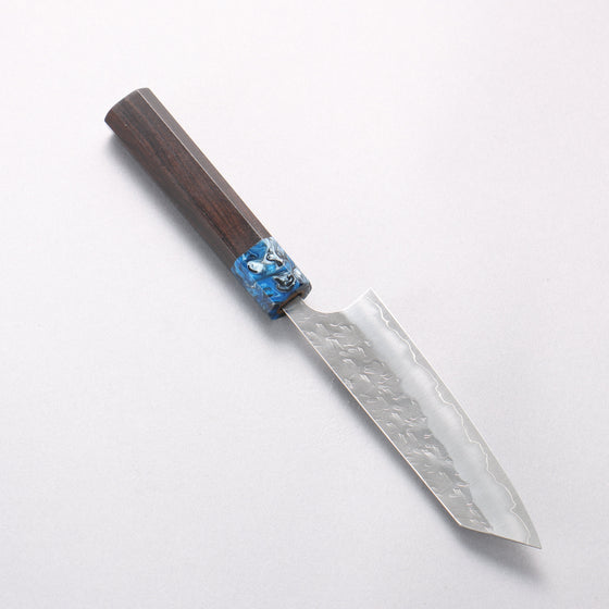 Yoshimi Kato Hyo SG2 Hammered Small Bunka 130mm Ebony (ferrule: Blue Marble Resin) Handle - Seisuke Knife