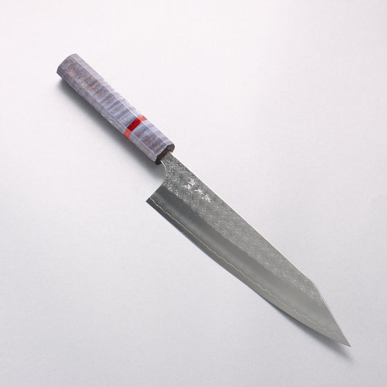 Yoshimi Kato Minamo SG2 Hammered Kiritsuke Gyuto 210mm Blue Stabilized Wood (With Red Ring) Handle - Seisuke Knife