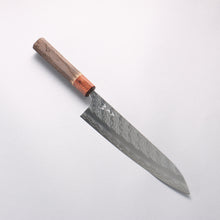  Yoshimi Kato Hyo SG2 Hammered Gyuto 210mm Burnt Chestnut (ferrule: Rosewood) Handle - Seisuke Knife